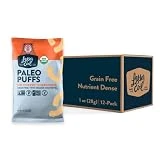 LesserEvil No Cheese Cheesiness Organic Paleo Puffs, Grain Free, Vegan, Minimally Processed, No Vegetable Oil, 1 Oz, Pack of 12