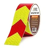 AISEY Reflective Tape Waterproof High Visibility Red & Yellow, Industrial Marking Tape Heavy Duty Hazard Caution Warning Safety Adhesive Tape Outdoor 2 Inch by 30 Feet