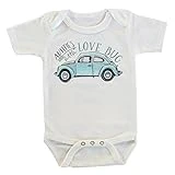 Witty and Bitty Auntie's Little Love Bug Car Onesie/Bodysuit, Gifts from Aunt for Nephew, Funny Baby Clothes (3-6 Months, White)