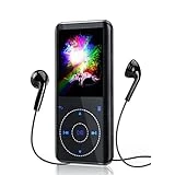 RUIZU 32GB MP3 Player with Bluetooth 5.3: Portable Music Player with Speaker, FM Radio, Voice Recorder, HiFi Lossless Digital Audio Video Playback, 2.4' Curved Screen, Touch Buttons, Support Max 128GB
