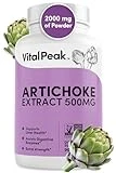 Vital Peak Herbal Artichoke Supplement - High-Potency 500 mg Artichoke Extract Capsules for Enhanced Liver Health & Digestive Relief I Artichoke Leaf Extract Boosts Energy & Focus I 90 Capsules