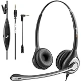 Wantek Cell Phone Headset with Microphone Noise Cancelling, Wired 3.5mm Computer Headphone for iPhone Samsung Android PC Laptop Tablet Skype Call Center Home Office, Ultra Comfort(F602J35)