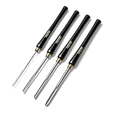 Yellowhammer Turning Tools Ultimate 4 Piece Bowl Gouge Set Includes 1/4 Flute, 3/8 Flute, 1/2 Flute and 5/8 Flute Featuring Beech Handles, Brass Ferrules and High Speed Steel Blades