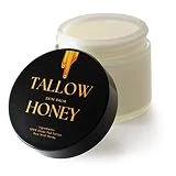 Tallow Honey Skin Balm (2 oz) - Organic Grass Fed Beef Tallow & Raw Wild Honey - Full Body & Face Moisturizer, All Purpose Natural Skin Care, Hydrating, Soothing, Moisturizing, No Oils