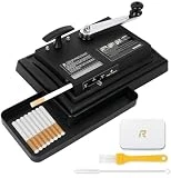 Cigarette Rolling Machine with Rolling Tray, Tobacco Rolling Machine Hand Operation Injector to Rolling Your Own Cigarettes, 100mm, Regular Tubes, King Size (Black)
