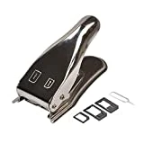Standard to Micro/Micro to Nano Dual Sim Card Cutter Punch Sim Card Cutter with Nano-Micro, Nano-Standard, Micro-Standard Sim Adapters for Cellphones,iPhone Includes 3 Adapters (2-in-1) Silver