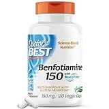 Doctor's Best Benfotiamine 150 with BenfoPure, Helps Maintain Healthy Glucose Metabolism, Non-GMO, Vegan, Gluten Free, Soy Free, 150 mg, 120 Veggie Caps