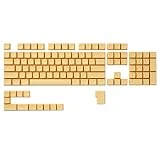 LTC LavaCaps PBT Double Shot 117-Key Pudding Keycaps Set, XDA Profile for ISO & ANSI Layout 61/68/84/87/104 Keys Mechanical Keyboard, with Keycap Puller - (Only Keycaps), Yellow
