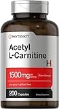 Acetyl L-Carnitine 1500mg | 200 Capsules | Extra Strength ALCAR Supplement | Non-GMO, Gluten Free | by Horbaach