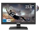15.6 Inch 1080p LED Flat Screen TV with Built-in DVD Player, FHD Small TV-DVD Combo w/ATSC Tuner/HDMI/USB/AV/VGA Input, Watch Television Anywhere for Kitchen Bedroom RV Camper Truck Caravan Boat