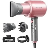 Wavytalk Ionic Hair Dryer Blow Dryer with Diffuser Concentrator Nozzles Comb and Holder for Easy Storage Negative Ions Dryer with Ceramic Technology as Salon Light and Quiet 1875W for All Hair Types