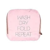 Miamica Soft Travel Laundry Bag with Zipper and Drawstring, Pink, 21” x 22” – Keep Your Dirty Clothes Separate and Your Suitcase Organized – Expandable, Durable, and Foldable Laundry Bag