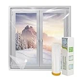DCUINS Window Insulation Kit, POF Shrink Film Insulator 62 Inch Wide × 393 Inch Length with PET Double-Sided Tape, Insulates 10 Standard Indoor Windows Keep Warm for Winter, 1 Roll Clear