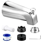 Dreyoo Tub Spout with Diverter, Tub Spout (Universal Fits 1/2' Copper Pipe, 1/2' IPS and 3/4' IPS), Bathroom Bathtub Faucet with Adapters and Hex Wrench, Chrome (Simple)