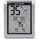 AcuRite 00613 Digital Hygrometer & Indoor Thermometer Pre-Calibrated Humidity Gauge, 3' H x 2.5' W x 1.3' D, Black