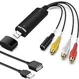 VHS to Digital Converter, Video Capture Card USB 2.0, Audio Video Capture Card Device- Hi8 DVD VCR Old VHS Mini DV to Digital Converter for Mac, PC,Support Windows Vista/XP/2000/10 / 8/7 /Android