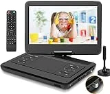 Feihe 14 Inch Portable TV/DVD Player Combo with HD Swivel LED Screen and Digital TV ATSC Tuner/USB/HDMI/AV/Audio, Built-in Battery, Dual Stereo Speakers
