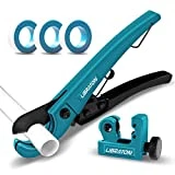 Libraton Pex Cutter 1-1/4', Pex Pipe Cutter, PEX Tube Cutter 1/8' to 7/8', PEX Pipe Cutting Tools for PEX, PVC (Thin), PPR Plastic, Extra PTFE Seal Tapes 400'