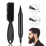 Beard Pencil Filler for Men - Waterproof Beard Pen with Beard Brush, Long Lasting Coverage, Natural Grooming & Repair Kit, Effective Enhancing Facial Hair