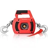 Anbull Drill Winch Hoist Portable Drill Winch of 750 LB Capacity with 40 Feet Steel Wire Drill Winch for Lifting & Dragging