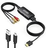 ABLEWE RCA to HDMI Converter, AV to HDMI Adapter, Composite to HDMI Adapter Support 1080P, PAL/NTSC Compatible with WII WII U/PS one PS2/PS3 STB Xbox VHS VCR Blue-Ray DVD ect.