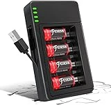4 Pack CR123A Lithium Batteries,QUICKHELP 3.7V 800mAh [CAN BE RECHARGED] Arlo Batteries with Charger for Arlo Wireless Cameras VMC3030 VMK3200 VMS3330 3430 3530 and Flashlight Polaroid Microphone