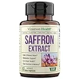 Saffron Supplements for Women & Men. Saffron Extract Capsules Promote Eye, Heart, Brain & Metabolic Health. 100% Pure Saffron (Azafran) Alternative to Saffron Gummies or Safron Powder. Vegan 60 Caps