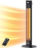 VAGKRI Outdoor Heaters, 1s Heating Carbon Infrared Patio Heaters With Remote, 9 Heat Levels, 24H Timer, IPX5 Waterproof, 42in Electric Space Heaters for Home, Office, Restaurant, Patio, and Garage