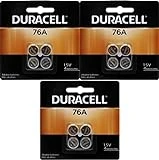 Duracell 76A LR44 Duralock 1.5V Button Cell Battery 12 Pack