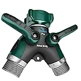 2WAYZ- Hose Splitter, 2 Way Heavy Duty, Garden Hose Splitter, Faucet Splitter, Outdoor Faucet Splitter, y Adapter for Water Hose, Water Spigot Splitter, All Metal, with Shut off Valve - 4' x 4' x 1.5'