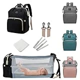 ANWTOTU Diaper Bag with Changing Station,Diaper Bag Backpack,7 in 1 Travel Diaper Bag,Mommy Bag With USB Charging Port (Black)