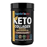 Superior Source Keto Collagen Protein Powder Chocolate (14 oz), Grass Fed Collagen Peptides with MCT Oil, 23 (17 g) Servings, Pre/Post Workout, Gluten Free, Paleo Friendly, Non-GMO