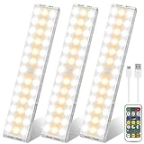 BLS LED Closet Lights Motion sensored Under Cabinet Lights Wireless, 38 LED Under Cabinet Lighting Battery Operated Night Light for Closet, Cabinet, Kitchen, Wardrobe, Stairs 6000K/4500K/3000K-3 Pack