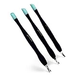 IVON 3 Pack Cuticle Trimmer Pusher Remover, Rubber Tip Gentle on Nail Bed