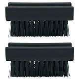 Hand Nail Brush for Cleaning Fingernails Nylon Firm Stiff Bristles Nail Scrub Brush for Men Mechanics Gardeners Scrubbing Fingers Foot, Black, 2PC