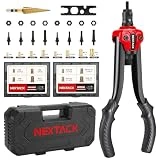 NEXTACK Rivet Nut Tool with a Step Drill Bit & 120 Nutserts Kit, 13' Heavy Duty Rivnut Tool Kit with 8 Mandrels, Hand Threaded Riveter Tool Set in Organized Carrying Case NT700