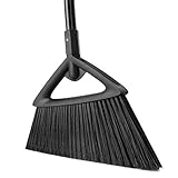 Eyliden Heavy Duty Broom, Commercial Angle Broom with Long Handle, Rough Surface Outdoor Broom for Garages Courtyard Sidewalks Decks, Perfect for Indoor Kitchen Office Lobby Sweeping