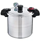 T-fal Stainless Steel Pressure Canner 22 Quart Induction, 3 PSI Settings, Cookware, Pots and Pans, Large Capacity, Cooling Racks, Recipe Booklet, Canning Vegetables, Meats, Poultry, Seafood, Silver