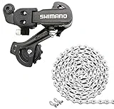 RD-TZ31-GS 6/7 Speed Rear Derailleur and Chain Set with Direct Mount, Medium Cage, for Mountain Bike