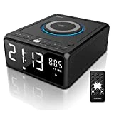 Gelielim CD Players for Home, Bluetooth Boombox with Remote, CD Clock Radio, 10W Fast Wireless Charging, Digital FM Radio, CD Player Portable with Headphone Jack, USB & AUX Ports, Dimmable LED Display