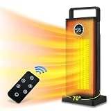Space Heater for Indoor Use 1500W Portable Ceramic Tower Electric Heater for Large Room with Thermostat - Fast Heating Oscillating Heater with Remote, 12Hrs Timer, 3 Modes for Bedroom Office
