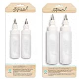 Sweet Sugarbelle Cookie Icing Bottles - 4 Ounce & 8 Ounce Squeeze Bottles with Couplers and Stainless Steel Tips, Clear Dispencer Decorating Cookies Cake Cupcakes Sweet Round Bakeware Tasty