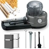 Guncky Electric Cigarette Rolling Machine, Portable Tobacco Injector Machine, Tobacco Suitable for Cigarette Tubes and Rolling Papers, Grind Filled with Herb (Grey)