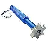 Groove Sharpener with 6 Heads - Golf Club Groove Sharpener Re-Grooving Club Sharpener,Groove Sharpening Tool - Generate Optimal Backspin - Suitable for U & V-Grooves（Blue）