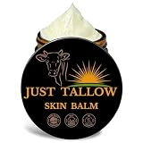 Earthborn Organics Just Tallow 100% Grass Fed Beef Tallow Whipped Balm For Skin Care Full Body & Face Moisturizer For Sensitive Skin, All-Purpose Whipped Tallow Skin Cream (Unscented)