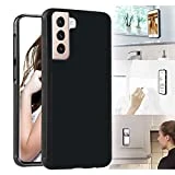 Omio for Samsung Galaxy S21 Antigravity Case Ultra Thin Magical Nano Sticky Design Antigravity Protective Cover Nano-Suction Flexible Non-Slip Anti-Scratch Case for Galaxy S21 Case Black