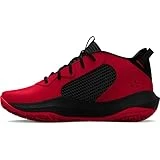 Under Armour Grade School Lockdown 6 Basketball Shoe, Red, 3.5 US Unisex Big Kid