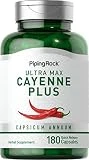 Piping Rock Cayenne Pepper Capsules | 180 Count | Capsicum Annuum | Plus Ginger and Hawthorn Berry | Herbal Supplement | Non-GMO, Gluten Free