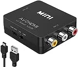 Amtake RCA to HDMI Converter, 1080P RCA Composite CVBS AV to HDMI Video Audio Converter Adapter Compatible with N64 Wii PS2 Xbox VHS VCR Camera DVD, Support PAL/NTSC with USB Power Cable