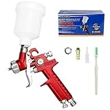 Mini HVLP Spray Gun with 1.0mm Tip Air Sprayer Gun with 125ml Color Cup hvlp Gravity Feed Painting for Car Spraying,Base Coatings,Furniture Surface Painting,Wall Painting